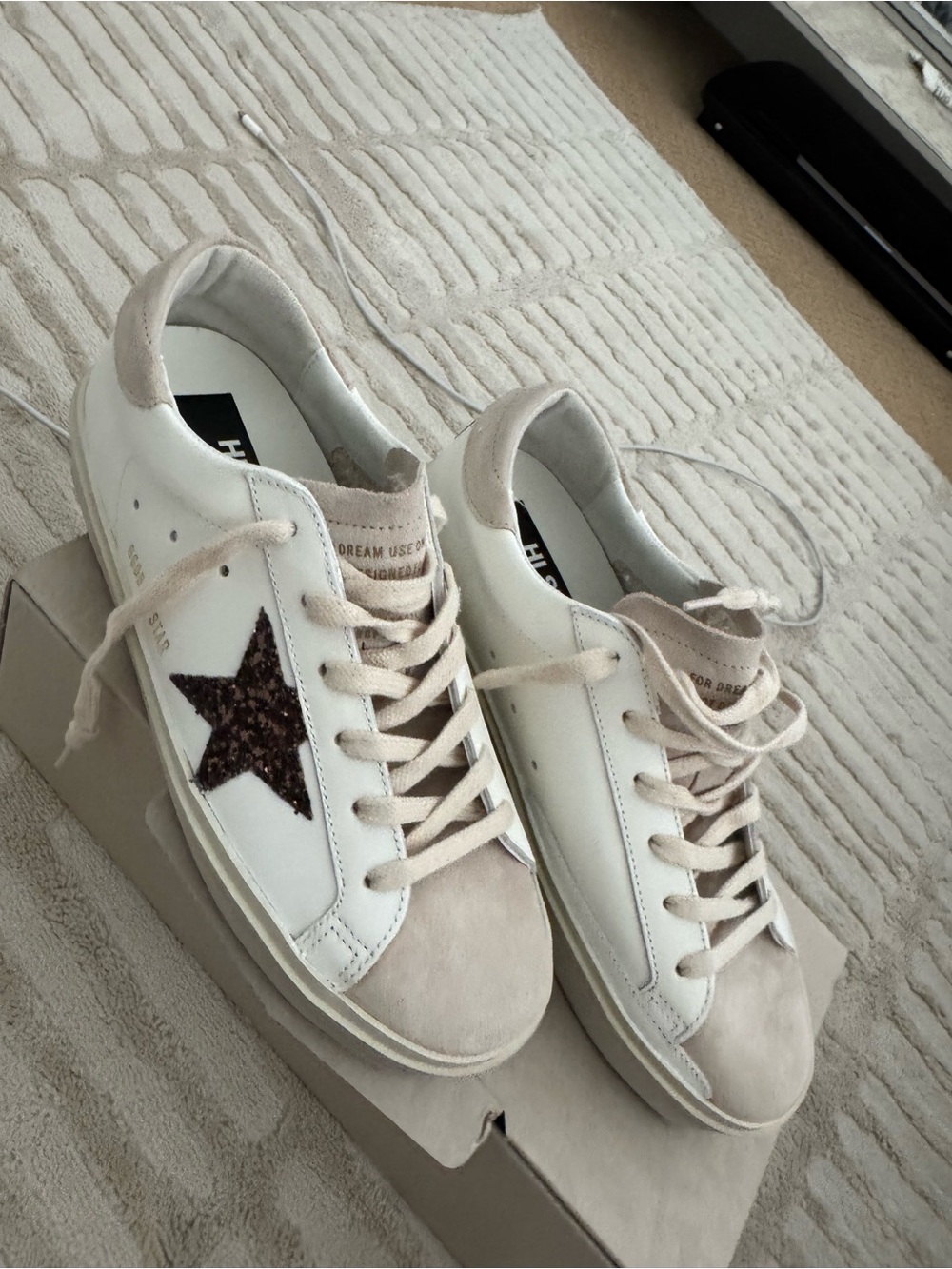 Golden Goose White/Beige Hi Star Classic Women's Sneakers - Picture 6 of 10